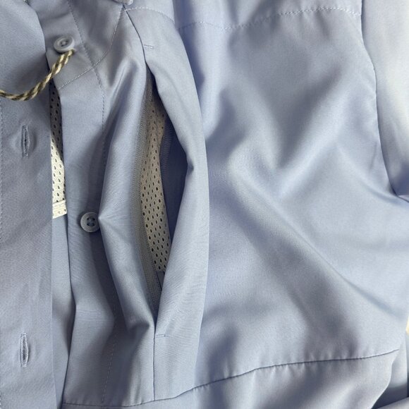 World Wide Sportsman Mens XXL Long Sleeve Fishing Shirt Light Blue UPF 30 - Picture 4 of 11